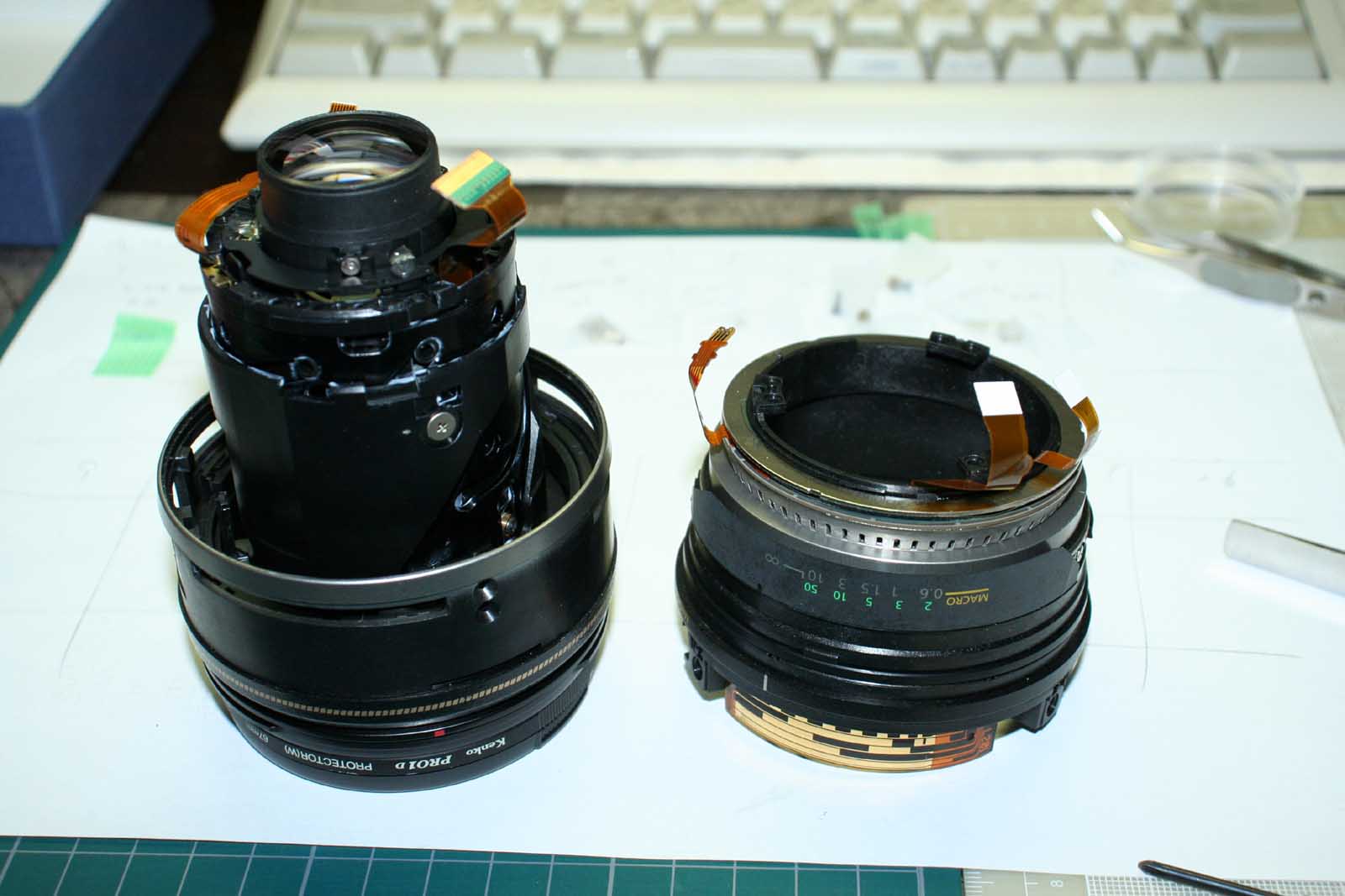 CANON レンズ EF-S 17-85mm IS USM AF focus hunting 修理メモ ピント迷い 回折 工作室